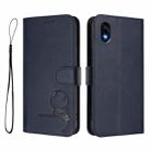 For ZTE Kantan Sumaho 4 A402ZT Litter Panda Embossing RFID Leather Phone Case with Lanyard(Blue) - 2