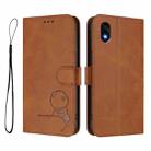 For ZTE Kantan Sumaho 4 A402ZT Litter Panda Embossing RFID Leather Phone Case with Lanyard(Brown) - 2