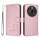 For ZTE nubia Focus Pro Litter Panda Embossing RFID Leather Phone Case with Lanyard(Pink) - 2