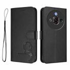 For ZTE nubia Focus Pro Litter Panda Embossing RFID Leather Phone Case with Lanyard(Black) - 2