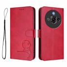 For ZTE nubia Focus Pro Litter Panda Embossing RFID Leather Phone Case with Lanyard(Rose Red) - 2