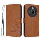 For ZTE nubia Focus Pro Litter Panda Embossing RFID Leather Phone Case with Lanyard(Brown) - 2