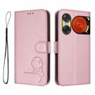 For ZTE nubia Music 2 Litter Panda Embossing RFID Leather Phone Case with Lanyard(Pink) - 2