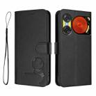 For ZTE nubia Music 2 Litter Panda Embossing RFID Leather Phone Case with Lanyard(Black) - 2