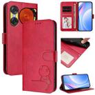 For ZTE nubia Music 2 Litter Panda Embossing RFID Leather Phone Case with Lanyard(Rose Red) - 1