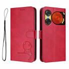 For ZTE nubia Music 2 Litter Panda Embossing RFID Leather Phone Case with Lanyard(Rose Red) - 2