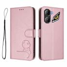 For ZTE nubia Neo 3 Litter Panda Embossing RFID Leather Phone Case with Lanyard(Pink) - 2
