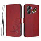 For ZTE nubia Neo 3 Litter Panda Embossing RFID Leather Phone Case with Lanyard(Wine Red) - 2