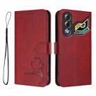 For ZTE nubia Neo 3 GT Litter Panda Embossing RFID Leather Phone Case with Lanyard(Wine Red) - 2