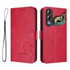 For ZTE nubia Neo 3 GT Litter Panda Embossing RFID Leather Phone Case with Lanyard(Rose Red) - 2