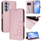 For ZTE nubia S 5G A403ZT Litter Panda Embossing RFID Leather Phone Case with Lanyard(Pink) - 1
