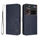 For ZTE nubia Z60 Ultra Litter Panda Embossing RFID Leather Phone Case with Lanyard(Blue) - 2