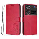 For ZTE nubia Z60 Ultra Litter Panda Embossing RFID Leather Phone Case with Lanyard(Rose Red) - 2