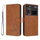 For ZTE nubia Z60 Ultra Litter Panda Embossing RFID Leather Phone Case with Lanyard(Brown) - 2