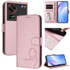 For ZTE nubia Z70 Ultra Litter Panda Embossing RFID Leather Phone Case with Lanyard(Pink) - 1