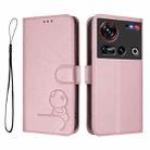 For ZTE nubia Z70 Ultra Litter Panda Embossing RFID Leather Phone Case with Lanyard(Pink) - 2
