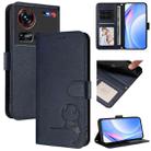 For ZTE nubia Z70 Ultra Litter Panda Embossing RFID Leather Phone Case with Lanyard(Blue) - 1