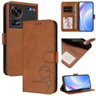 For ZTE nubia Z70 Ultra Litter Panda Embossing RFID Leather Phone Case with Lanyard(Brown) - 1