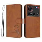 For ZTE nubia Z70 Ultra Litter Panda Embossing RFID Leather Phone Case with Lanyard(Brown) - 2