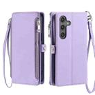 For Samsung Galaxy S25 FE 5G Leather Stitching Multi-card Slot Zipper Phone Case(Purple) - 2