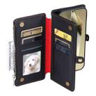 For Samsung Galaxy S25 FE 5G Leather Stitching Multi-card Slot Zipper Phone Case(Black) - 3