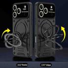 For iPhone 17 Pro Large Window MagSafe Holder Phone Case(Black) - 3