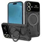For iPhone 17 Large Window MagSafe Holder Phone Case(Black) - 1