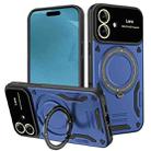 For iPhone 17 Large Window MagSafe Holder Phone Case(Blue) - 1