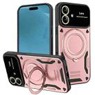 For iPhone 17 Large Window MagSafe Holder Phone Case(Rose Gold) - 1