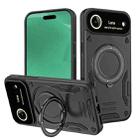 For iPhone 17 Air Large Window MagSafe Holder Phone Case(Black) - 1