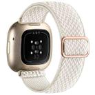 For Fitbit Versa 4 / 3 / Sense2 / 1 xDfind Wavy Nylon Braided Stretch Watch Band with Adjustment Buckle(Official Apricot) - 1