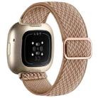 For Fitbit Versa 4 / 3 / Sense2 / 1 xDfind Wavy Nylon Braided Stretch Watch Band with Adjustment Buckle(Milk Tea) - 1