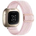For Fitbit Versa 4 / 3 / Sense2 / 1 xDfind Wavy Nylon Braided Stretch Watch Band with Adjustment Buckle(Pink) - 1