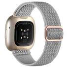 For Fitbit Versa 4 / 3 / Sense2 / 1 xDfind Wavy Nylon Braided Stretch Watch Band with Adjustment Buckle(Light Grey) - 1