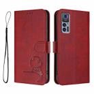 For TCL 30 4G / 30 5G / 30 Plus Litter Panda Embossing RFID Leather Phone Case with Lanyard(Wine Red) - 2