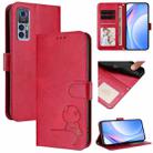 For TCL 30 4G / 30 5G / 30 Plus Litter Panda Embossing RFID Leather Phone Case with Lanyard(Rose Red) - 1