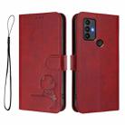 For TCL 30 SE Litter Panda Embossing RFID Leather Phone Case with Lanyard(Wine Red) - 2