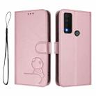 For TCL 30 XE 5G / 30V 5G / T781S Litter Panda Embossing RFID Leather Phone Case with Lanyard(Pink) - 2