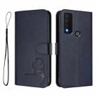For TCL 30 XE 5G / 30V 5G / T781S Litter Panda Embossing RFID Leather Phone Case with Lanyard(Blue) - 2