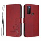 For TCL 30 XL T701DL Litter Panda Embossing RFID Leather Phone Case with Lanyard(Wine Red) - 2