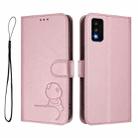 For TCL 30T T603DL Litter Panda Embossing RFID Leather Phone Case with Lanyard(Pink) - 2