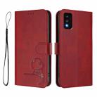 For TCL 30T T603DL Litter Panda Embossing RFID Leather Phone Case with Lanyard(Wine Red) - 2