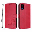 For TCL 30T T603DL Litter Panda Embossing RFID Leather Phone Case with Lanyard(Rose Red) - 2