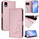 For TCL 30 Z / 30 LE T602DL Litter Panda Embossing RFID Leather Phone Case with Lanyard(Pink) - 1