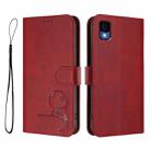 For TCL 30 Z / 30 LE T602DL Litter Panda Embossing RFID Leather Phone Case with Lanyard(Wine Red) - 2