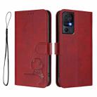 For TCL 40 SE Litter Panda Embossing RFID Leather Phone Case with Lanyard(Wine Red) - 2
