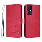 For TCL 40 SE Litter Panda Embossing RFID Leather Phone Case with Lanyard(Rose Red) - 2