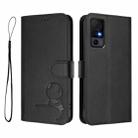 For TCL 40 XL / 40 T T608DL Litter Panda Embossing RFID Leather Phone Case with Lanyard(Black) - 2