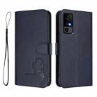 For TCL 40 R 5G / Sharp Aquos V6 Litter Panda Embossing RFID Leather Phone Case with Lanyard(Blue) - 2