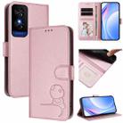 For TCL 50 5G / 50 XE NxtPaper / 50 XE Litter Panda Embossing RFID Leather Phone Case with Lanyard(Pink) - 1